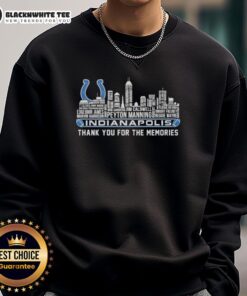 Good Indianapolis Colts Thank You For The Memories sweatshirt featuring a vibrant city skyline design.
