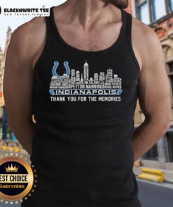 Good Indianapolis Colts Thank You For The Memories tank top featuring a city skyline design.