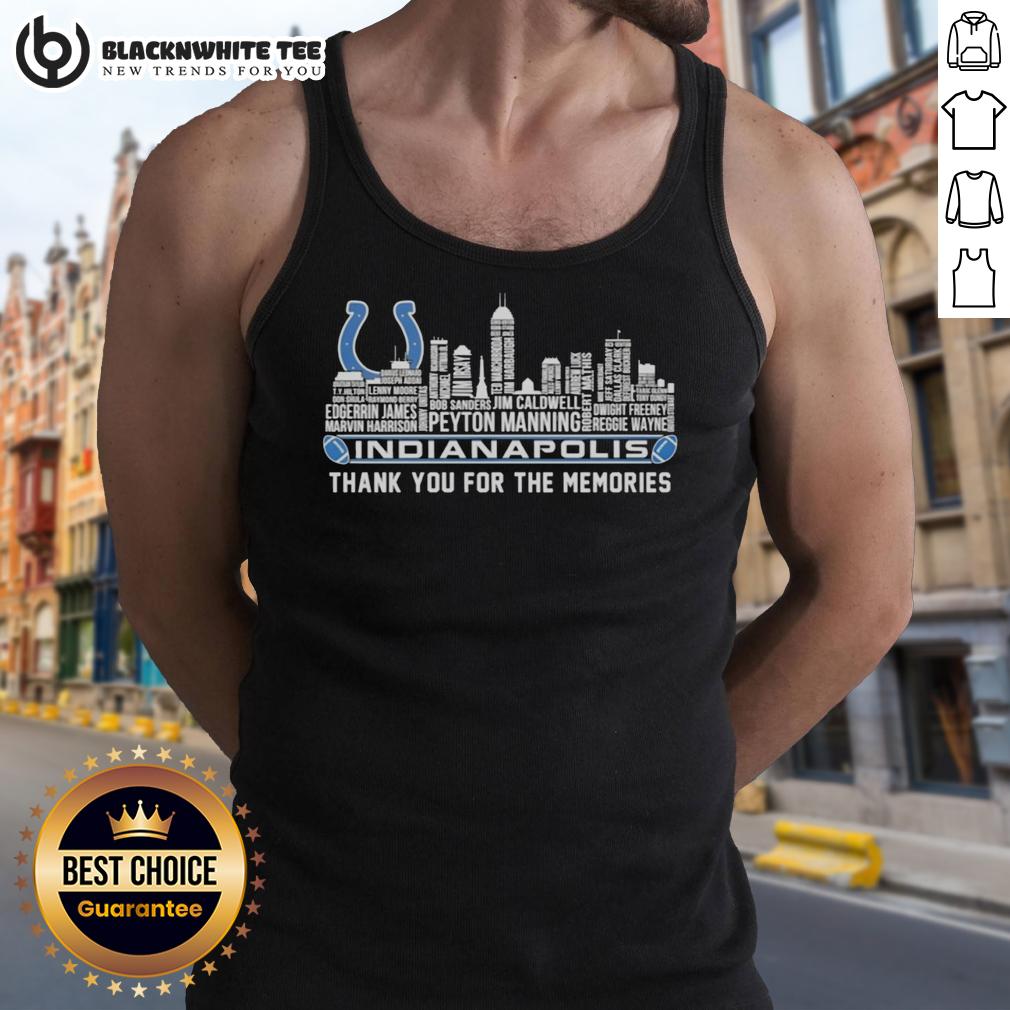 Good Indianapolis Colts Thank You For The Memories City Skyline Tank Top Good Indianapolis Colts Thank You For The Memories tank top featuring a city skyline design.