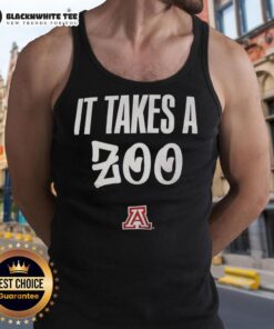 Alt Text: Arizona Wildcats men's basketball tank top featuring Good It Takes A Zoo design, perfect for fans and athletes.