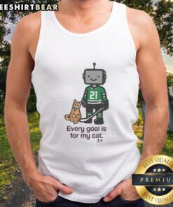 Good Jason Robertson Every Goal Is For My Cat tank top featuring a playful design for cat lovers and hockey fans.