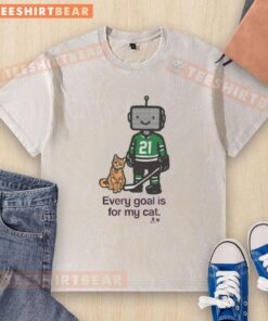 Good Jason Robertson Every Goal Is For My Cat washed T-shirt featuring a playful cat graphic and vibrant colors.