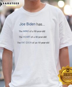 Funny Joe Biden t-shirt featuring the phrase about his mind, heart, and youthful spirit. Perfect for political humor fans.