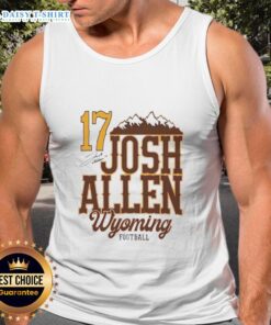 Josh Allen Wyoming Cowboys football tank top featuring his signature, perfect for fans and athletes.