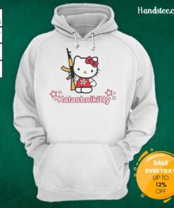 Alt Text: Good Kalashnikitty hoodie featuring a unique blend of Kalashnikov and Hello Kitty designs, perfect for trendy fashion.