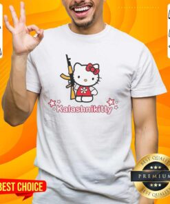 Good Kalashnikitty Kalashnikov X Hello Kitty T-Shirt design featuring a playful fusion of iconic styles in vibrant colors.