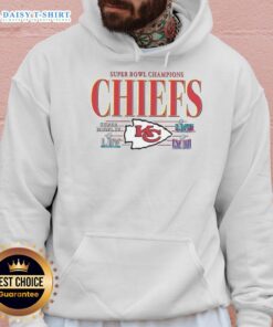 Alt Text: Vintage Kansas City Chiefs NFL Super Bowl Champions hoodie featuring the team's logo and championship details.