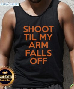 Kevin Durant tank top with 'Shoot Til My Arm Falls Off' print, perfect for basketball fans and workout enthusiasts.