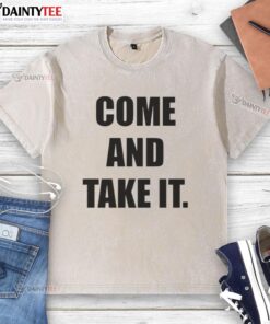 Kiernan Shipka wearing the Good Kiernan Shipka Come and Take It washed t-shirt, showcasing a stylish casual look.