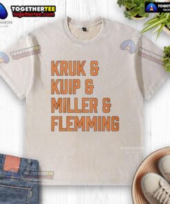 Good Kruk And Kuip And Miller And Flemming San Francisco Giants washed t-shirt featuring a vintage team logo design.