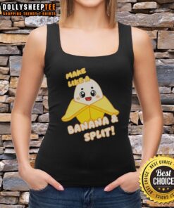 Good Lankybox Banana Split tank top featuring playful banana graphics, perfect for casual summer wear.