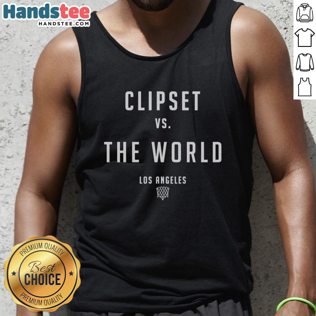 good-los-angeles-clippers-vs-the-world-tank-top Good Los Angeles Clippers Vs The World tank top featuring vibrant team colors and logo, perfect for basketball fans.