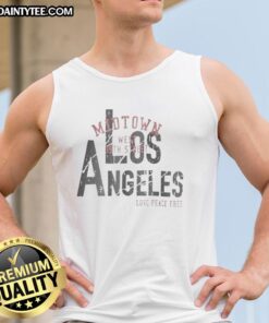 Alt Text: Good Los Angeles Love Peace Free Tank Top in vibrant colors, perfect for casual summer wear or beach outings.