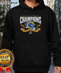Los Angeles Rams NFC Championship Champions 2025-26 Big Helmet Center Hoodie, showcasing team pride and style.