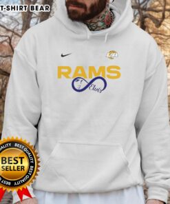 Los Angeles Rams NFL hoodie featuring Elvis Presley design, perfect for fans showing team spirit and love for music.