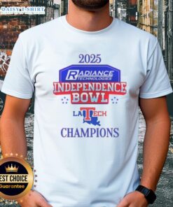 Good Louisiana Tech Bulldogs 2025 Independence Bowl Champions logo T-shirt featuring vibrant team colors and design.