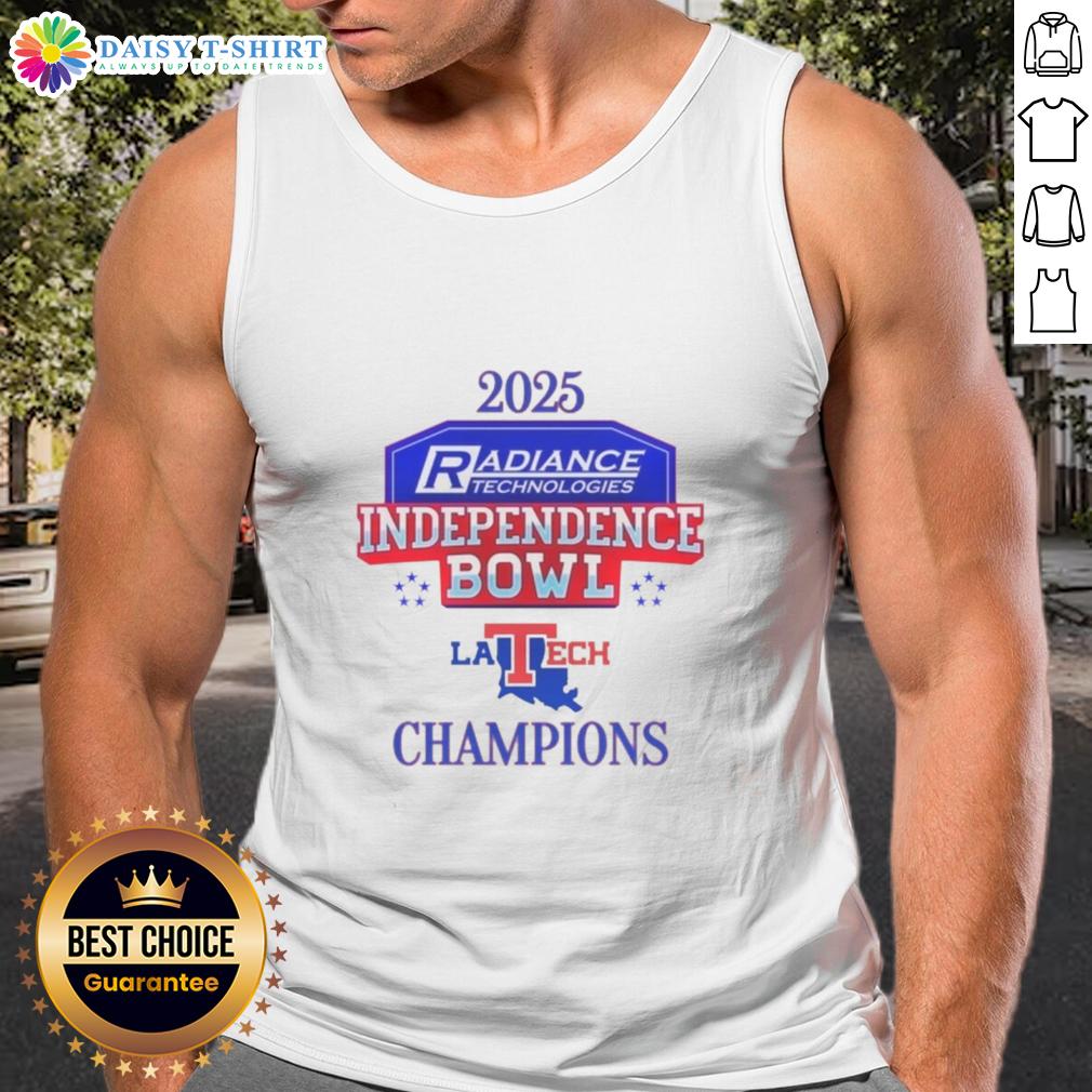 Good Louisiana Tech Bulldogs 2025 Independence Bowl Champions Logo Tank Top Alt Text: Good Louisiana Tech Bulldogs 2025 Independence Bowl Champions logo tank top showcasing team spirit and pride.