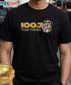 Good LSU Tigers 100.7 The Tiger T-Shirt featuring bold graphics and vibrant colors, perfect for LSU fans and supporters.