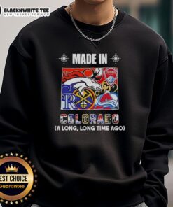 Good Made In Colorado sweatshirt featuring a vintage mashup logo of state teams, perfect for fans and collectors.