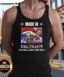 Good Made in Colorado tank top featuring a vintage mashup logo representing local teams from a long time ago.