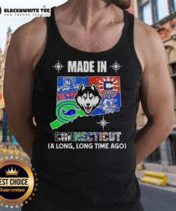 Good Made In Connecticut logo tank top featuring a mashup of state teams, perfect for fans and casual wear.