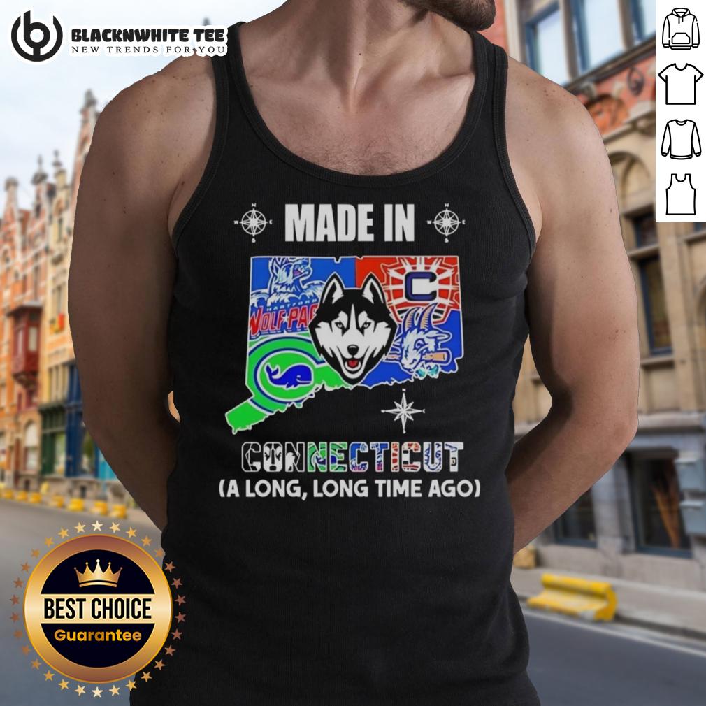 Good Made In Connecticut A Long Long Time Ago State Mashup Logo Teams Tank Top Good Made In Connecticut logo tank top featuring a mashup of state teams, perfect for fans and casual wear.