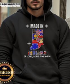 Alt Text: Good Made In Indiana hoodie featuring a mashup logo of state teams, perfect for fans and cozy wear.