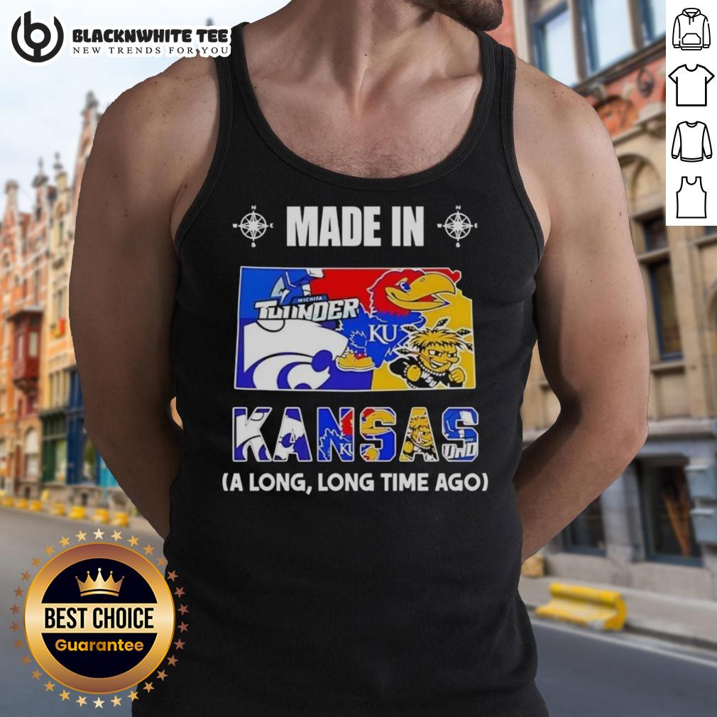 Good Made In Kansas A Long Long Time Ago State Mashup Logo Teams Tank Top Good Made in Kansas A Long Long Time Ago state mashup logo on a tank top featuring local teams and vibrant design.