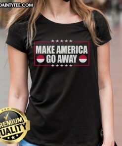 Good Make America Go Away MAGA Support Greenland Ladies Tee with bold graphic design, perfect for expressing your views.