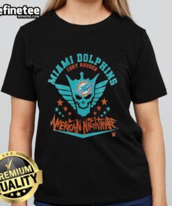 Good Miami Dolphins Cody Rhodes American Nightmare ladies tee featuring vibrant colors and stylish design for fans.