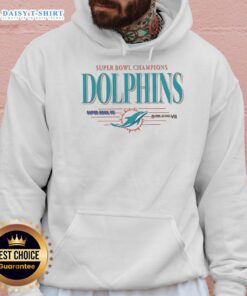 Alt Text: Vintage Miami Dolphins NFL Super Bowl Champions hoodie featuring the team's iconic logo and championship details.