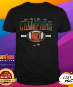 Good Miami Football CFP Cotton Bowl Champions T-Shirt featuring vibrant design celebrating Miami's victory.