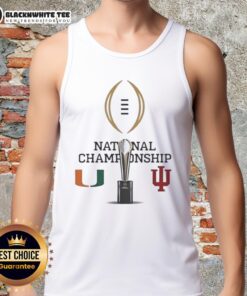 Good Miami Hurricanes vs Indiana Hoosiers 2026 CFP Champions fan logo tank top showcasing team spirit and style.