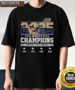 Montana State Bobcats FCS National Champions 2025 helmet logo t-shirt, showcasing team pride and championship spirit.