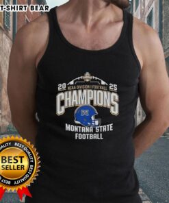 Good Montana State Bobcats NCAA Division I Football Champions 2025 tank top featuring team colors and logo design.