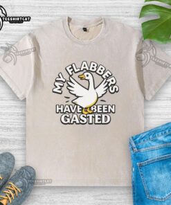 Good My Flabbers Have Been Gasted washed t-shirt featuring a humorous design for casual wear.