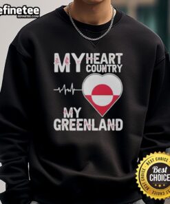 Good My Heart Country Heartbeat sweatshirt in green, showcasing a stylish design perfect for fans of Greenland.
