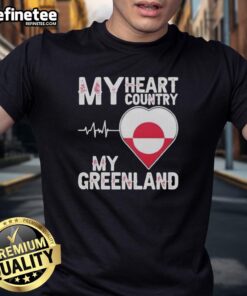 Good My Heart Country Heartbeat My Greenland T-Shirt featuring a vibrant design perfect for country music lovers.