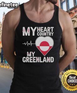 Alt Text: Good My Heart Country Heartbeat tank top in vibrant green, showcasing love for Greenland and nature.