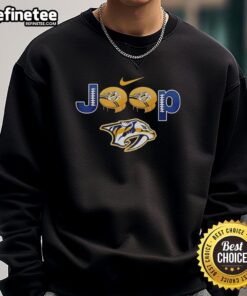 Good Nashville Predators Jeep Go Predators Hockey sweatshirt featuring team colors and logo for fans.