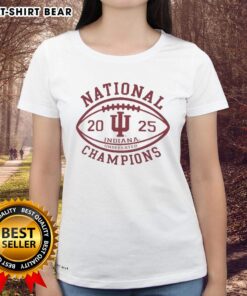 2025 Indiana Hoosiers Undefeated College Football Playoff ladies tee celebrating national champions.