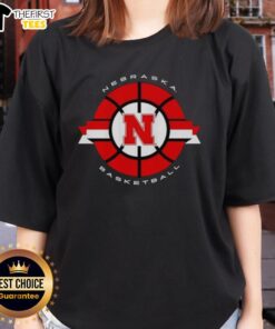 Good Nebraska Cornhuskers Basketball Classic Circle Logo Ladies Tee featuring vibrant team colors and logo design.