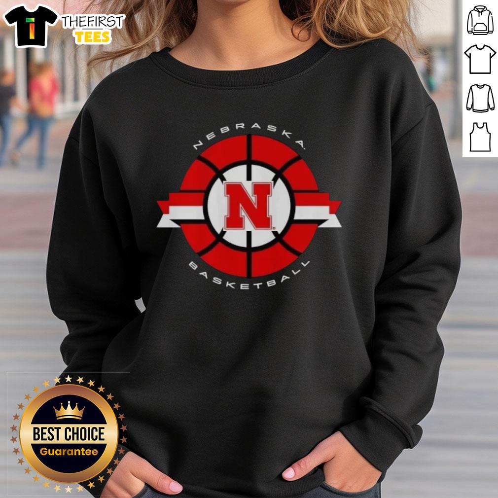 good-nebraska-cornhuskers-basketball-classic-circle-logo-sweatshirt Alt Text: Classic Nebraska Cornhuskers basketball circle logo sweatshirt, featuring vibrant colors and sporty design for fans.