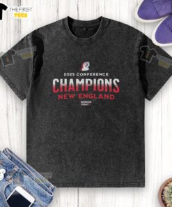 2025 New England Patriots Conference Champions washed t-shirt featuring team logo and stylish design for fans.