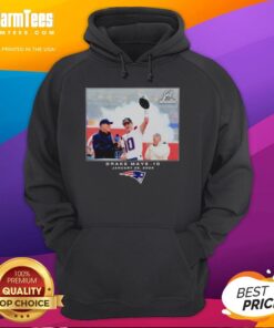 Drake Maye in a New England Patriots hoodie, showcasing NFL 2026 style and team spirit.