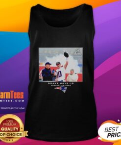 Drake Maye wearing a New England Patriots tank top, showcasing team spirit for NFL 2026 season.