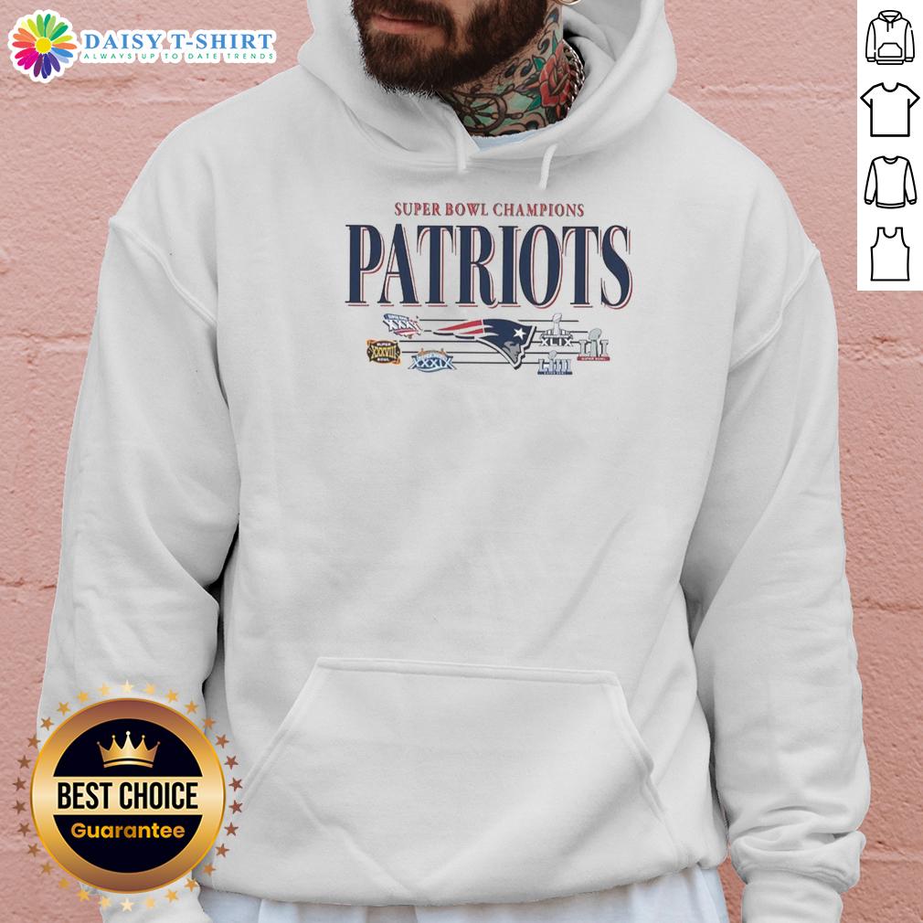 Good New England Patriots NFL Super Bowl Champions The Team's Championships Vintage Logo Hoodie Alt Text: Vintage New England Patriots NFL Super Bowl Champions logo hoodie, showcasing team pride and championship spirit.