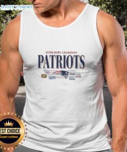 Alt Text: Vintage New England Patriots NFL Super Bowl Champions tank top featuring the team's iconic logo and championships design.