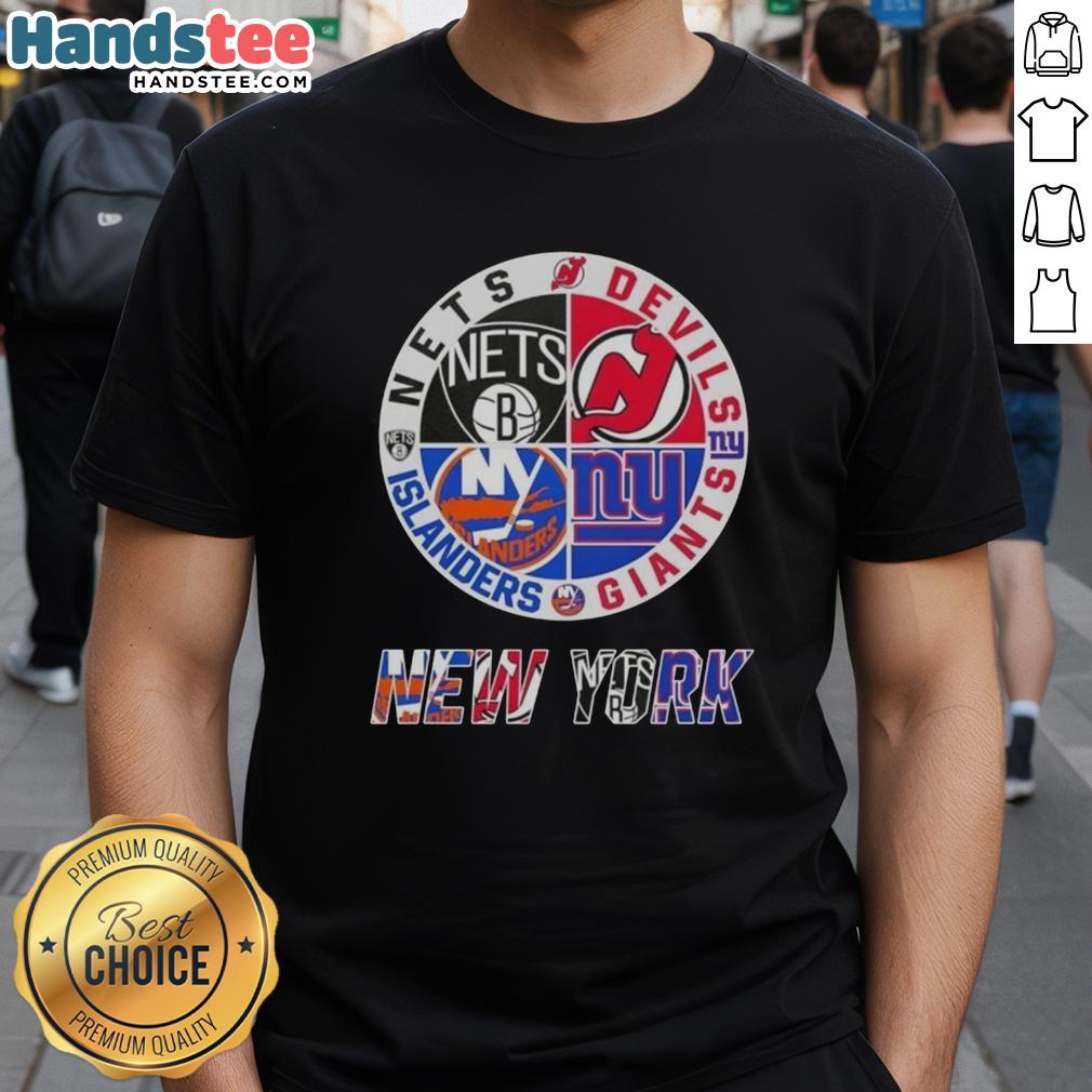 good-new-york-city-sports-nets-devils-giants-islanders-logos-combine-t-shirt-1 Good New York City sports t-shirt featuring Nets, Devils, Giants, and Islanders logos combined for fans.