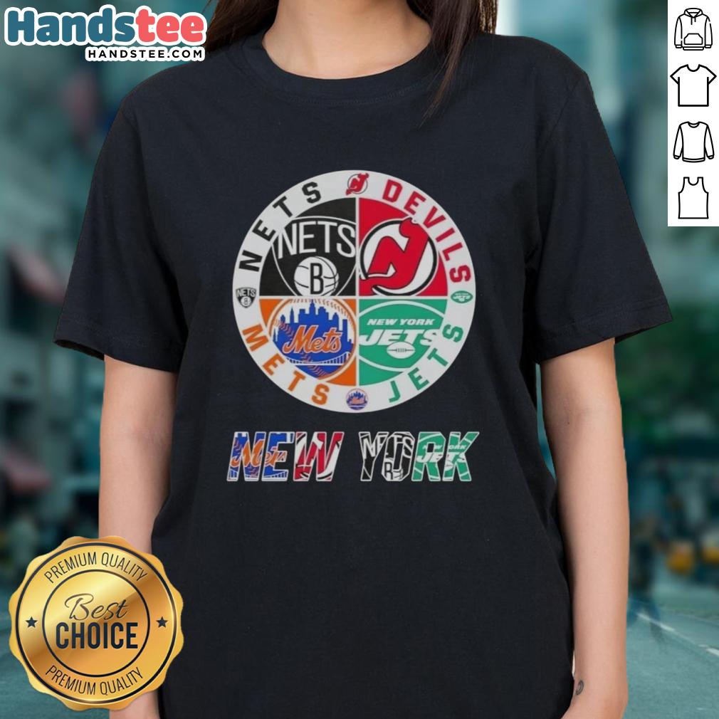 good-new-york-city-sports-nets-devils-jets-mets-logos-combine-ladies-tee Alt Text: Good New York City sports logos on ladies tee: Nets, Devils, Jets, and Mets combined for a stylish fan look.